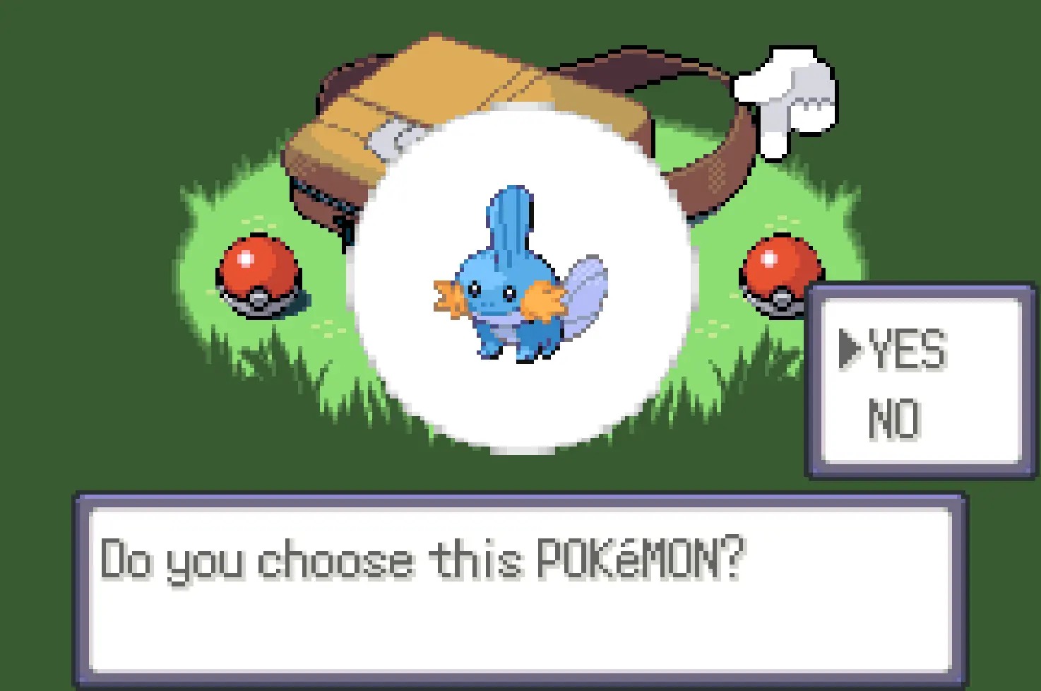 Game Image of 'Do you choose this POKEMON?' text